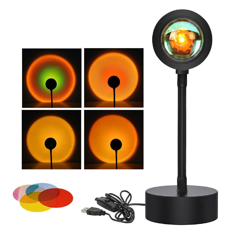 Lampe projecteur effet coucher de soleil avec pied orientable