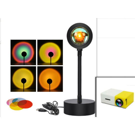 Lampe projecteur effet coucher de soleil avec pied orientable