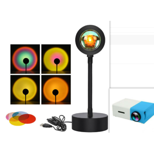 Lampe projecteur effet coucher de soleil avec pied orientable
