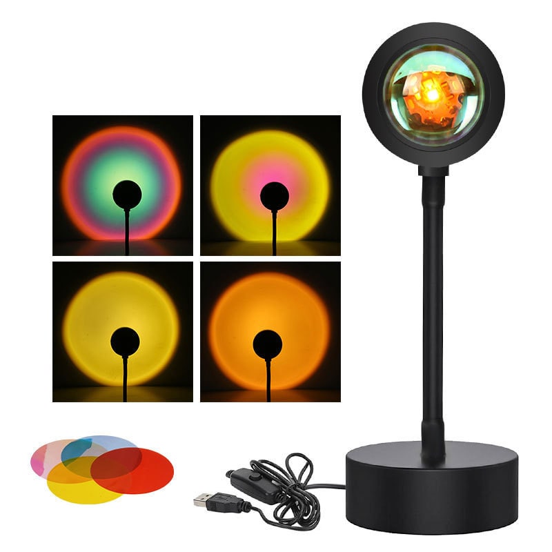 Lampe projecteur effet coucher de soleil avec pied orientable