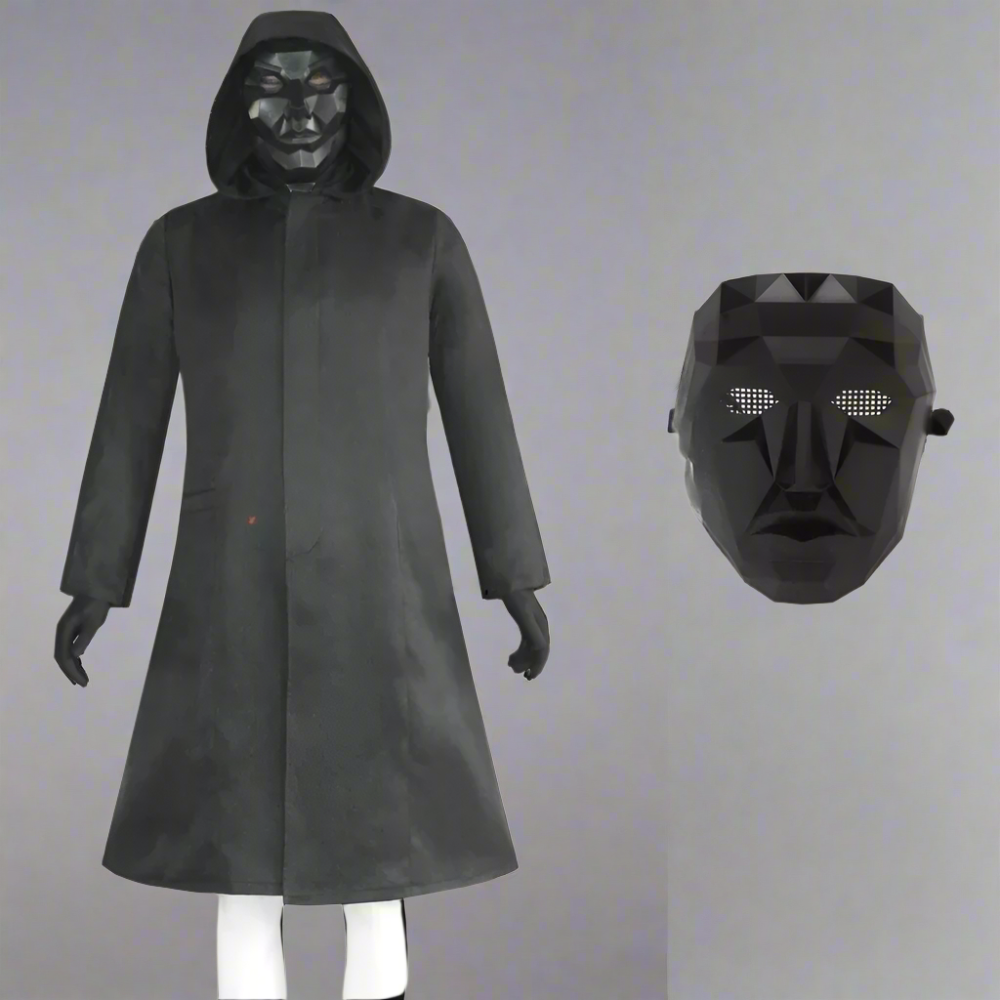Costume de garde à capuche avec masque et ceinture