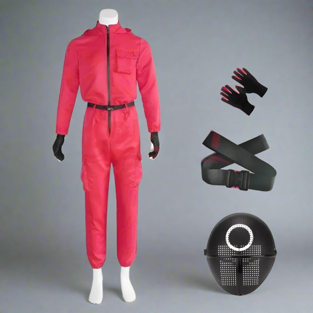 Costume de garde à capuche avec masque et ceinture