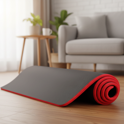 Tapis de yoga antidérapant en mousse avec bordure, 10 mm