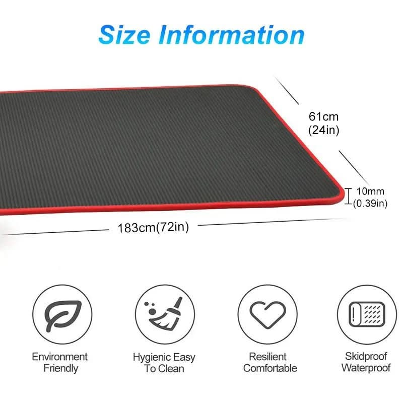 Tapis de yoga antidérapant en mousse avec bordure, 10 mm
