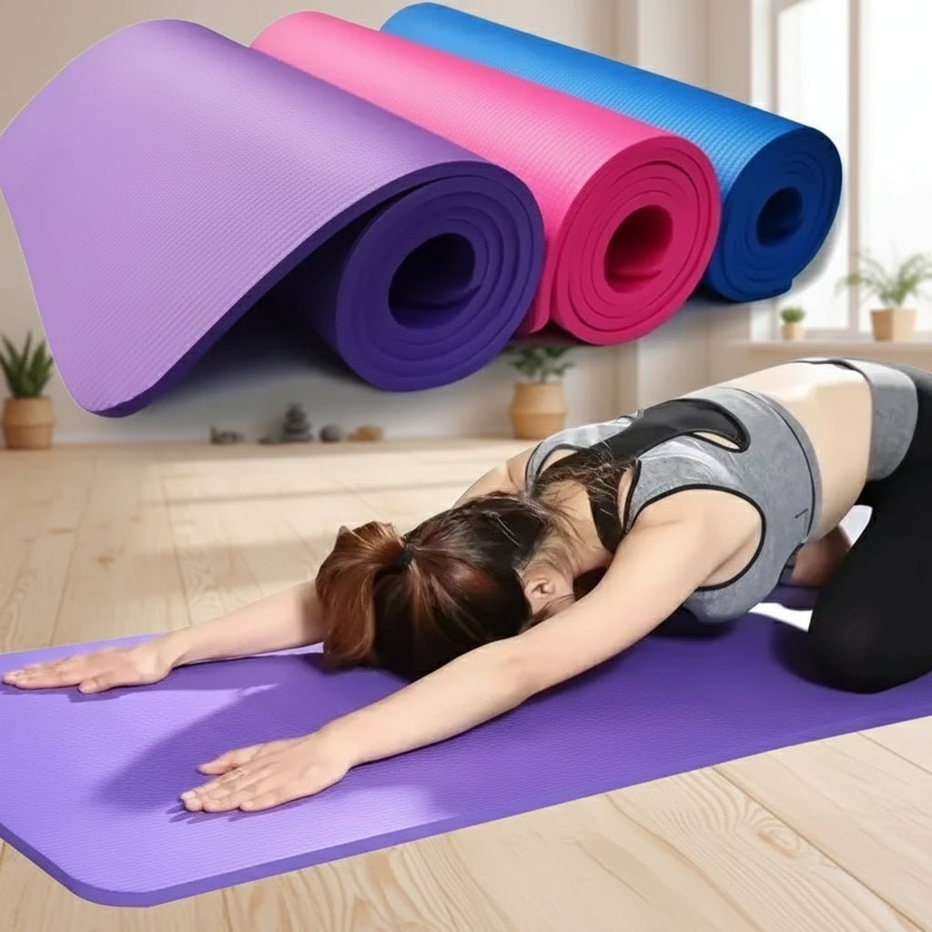 Tapis de yoga en mousse EVA de 1 cm avec sangle