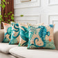 Housses de coussin carrées à décor marin, lot de 4