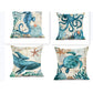 Housses de coussin carrées à décor marin, lot de 4