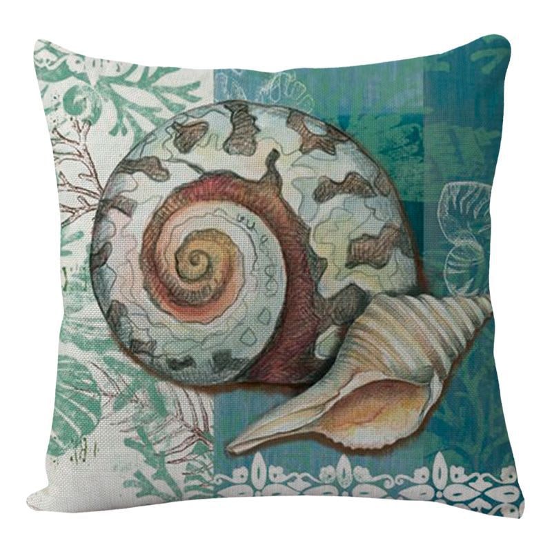 Lot de 4 housses de coussin à motifs marins