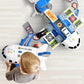 Avion cargo de jeu pliable avec grue et mini-véhicules
