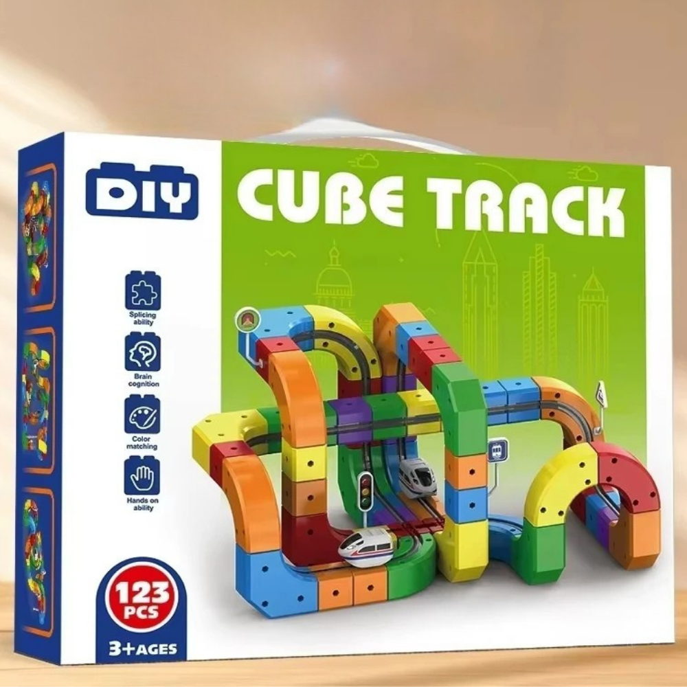 Circuit de train électrique rechargeable à blocs modulaires