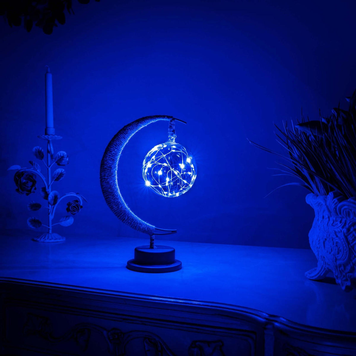 Lampe décorative LED à lueur lunaire, hauteur 27 cm
