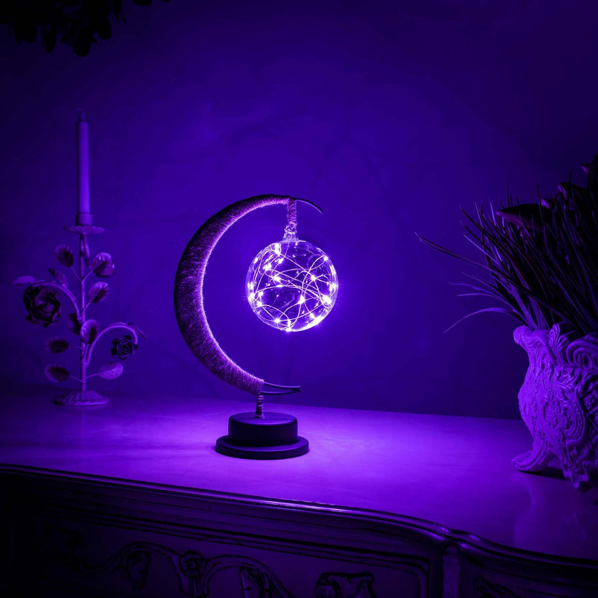 Lampe décorative LED à lueur lunaire, hauteur 27 cm