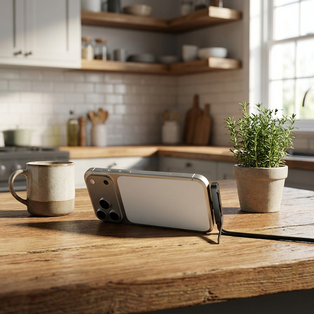 Câble USB-C vers USB-C avec support de téléphone pliant, 150 cm