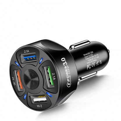 Chargeur de voiture à 4 ports USB-A, puissance annoncée 45 W