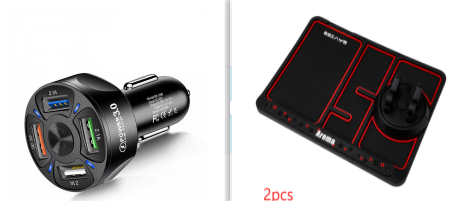 Chargeur de voiture à 4 ports USB-A, puissance annoncée 45 W