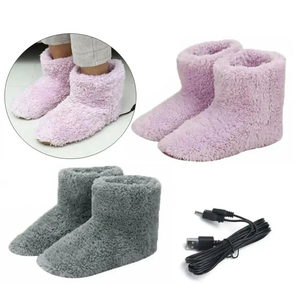 Chaussons bottines chauffants USB avec doublure polaire