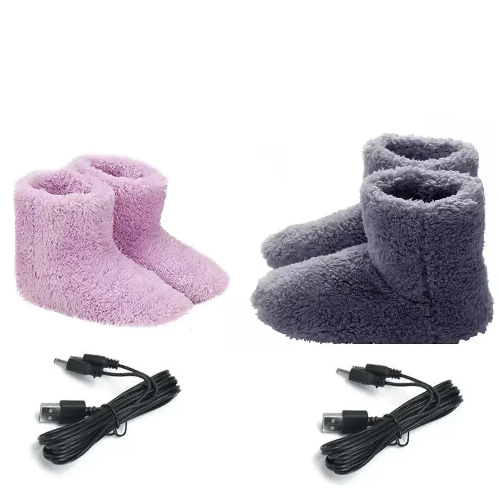 Chaussons bottines chauffants USB avec doublure polaire