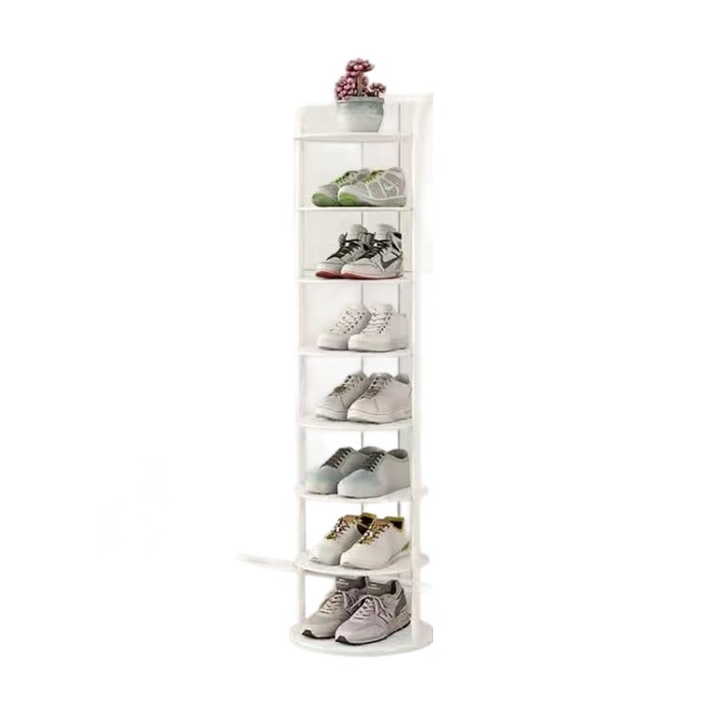 Étagère à chaussures verticale en métal à plateaux ronds