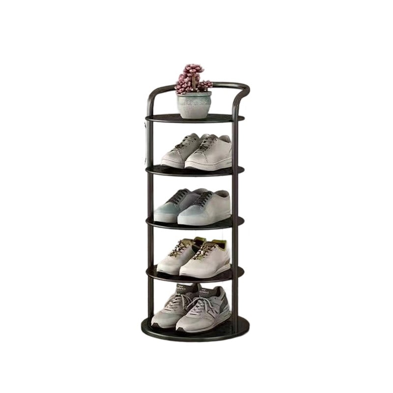 Étagère à chaussures verticale en métal à plateaux ronds