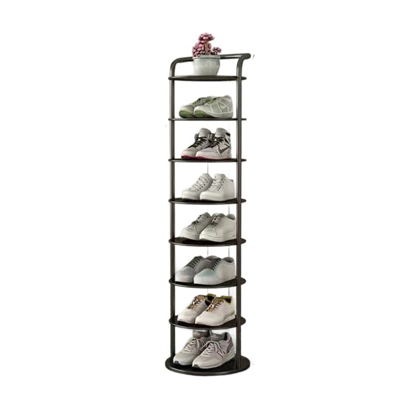 Étagère à chaussures verticale en métal à plateaux ronds