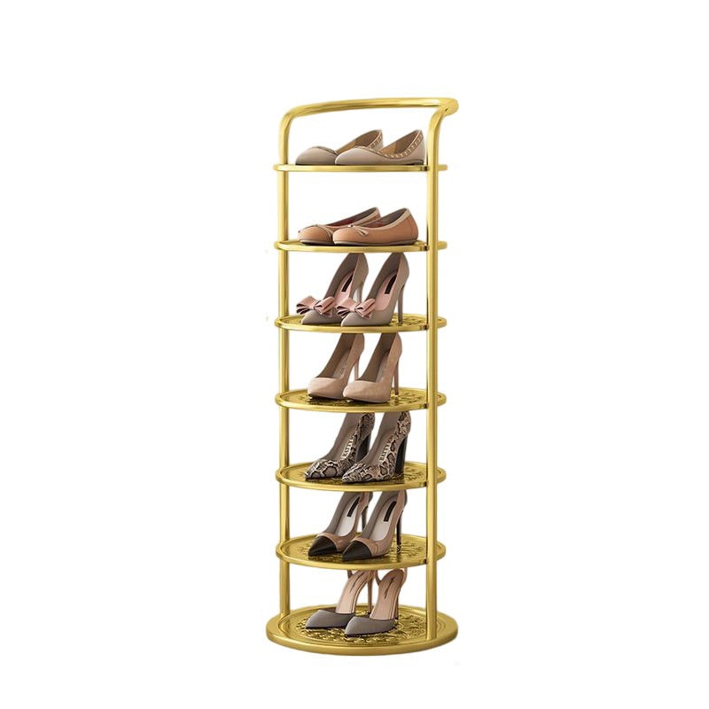 Étagère à chaussures verticale en métal à plateaux ronds