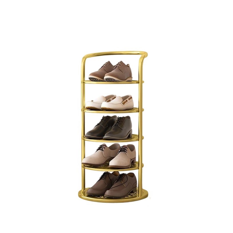 Étagère à chaussures verticale en métal à plateaux ronds