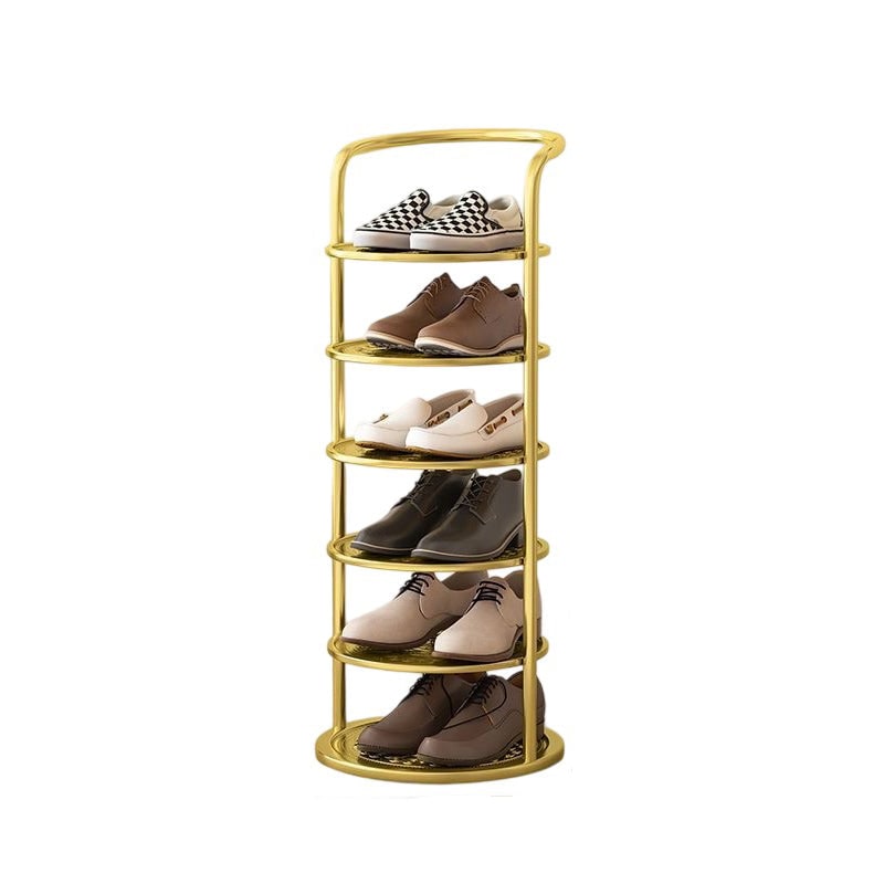 Étagère à chaussures verticale en métal à plateaux ronds