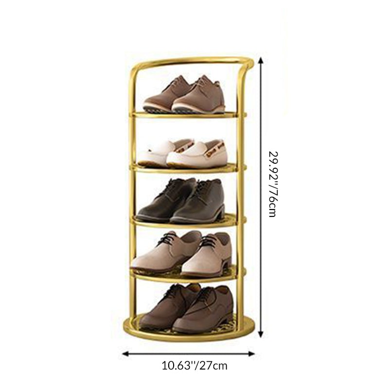 Étagère à chaussures verticale en métal à plateaux ronds