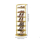Étagère à chaussures verticale en métal à plateaux ronds