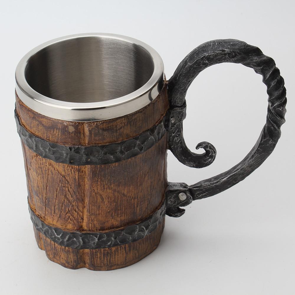 Chope décorative avec intérieur en acier inoxydable, 650 ml