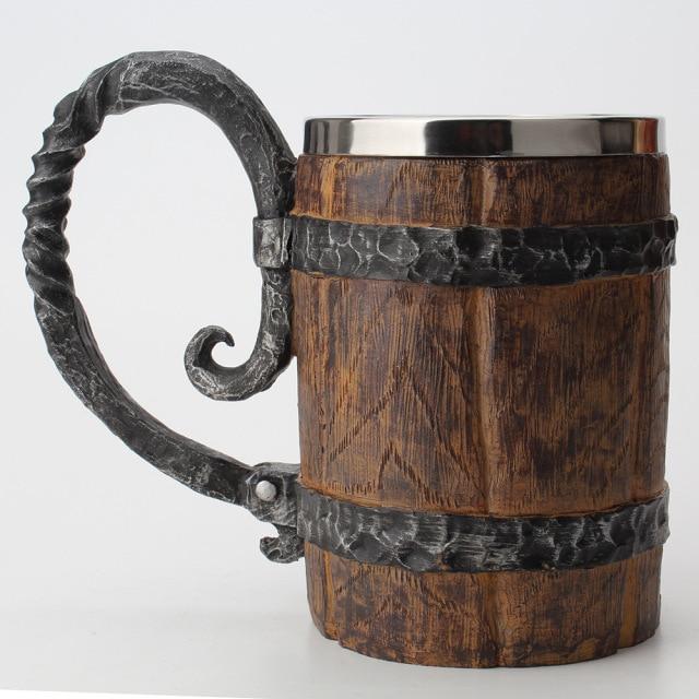 Chope décorative avec intérieur en acier inoxydable, 650 ml