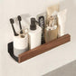 Étagère murale avec barre en bois et support métallique