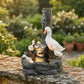 Fontaine décorative avec figurine animale et éclairage