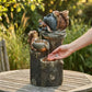 Fontaine décorative avec figurine animale et éclairage