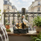 Fontaine décorative avec figurine animale et éclairage