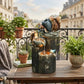 Fontaine décorative avec figurine animale et éclairage