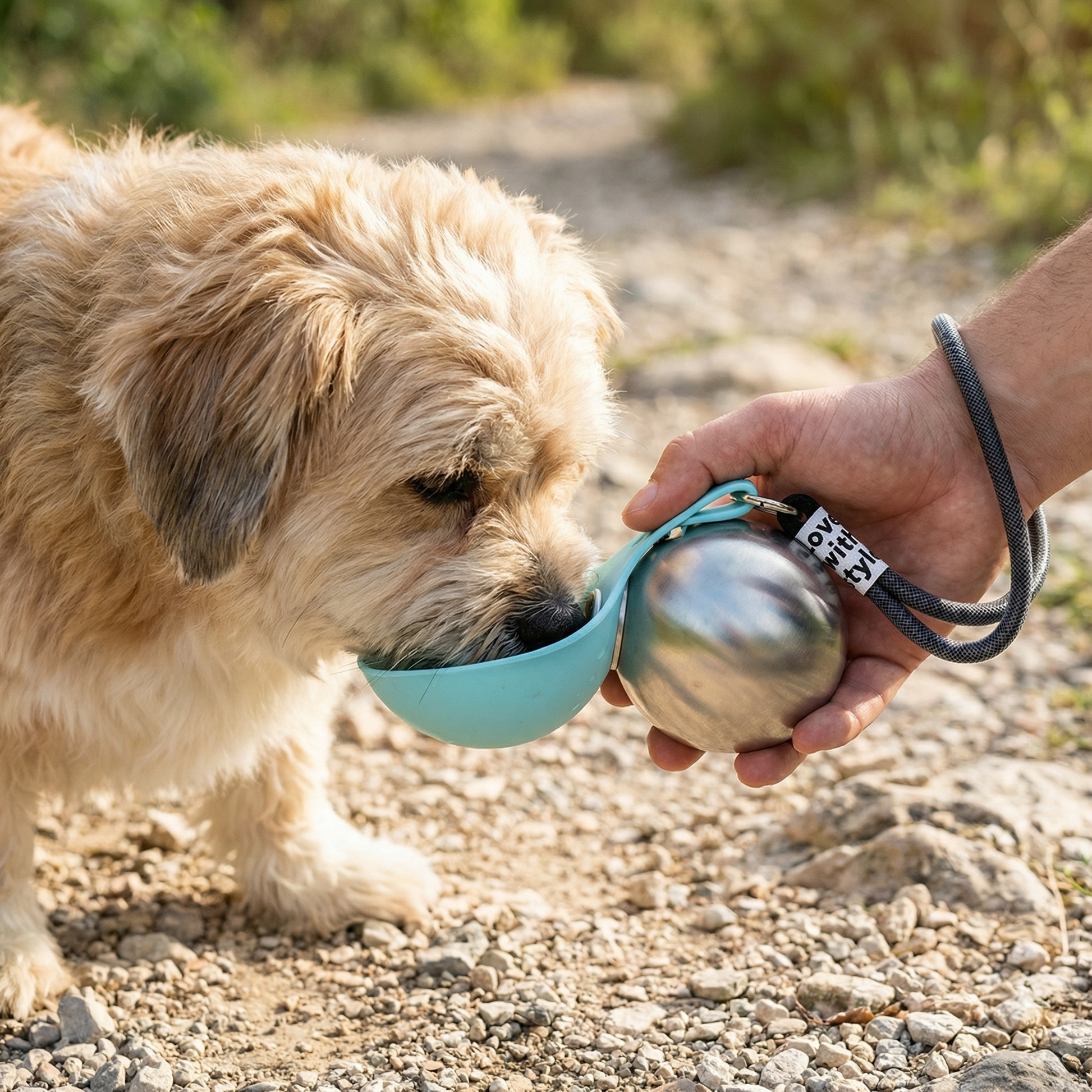 Gourde de voyage 2-en-1 pour chien avec bol