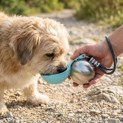 Gourde de voyage 2-en-1 pour chien avec bol