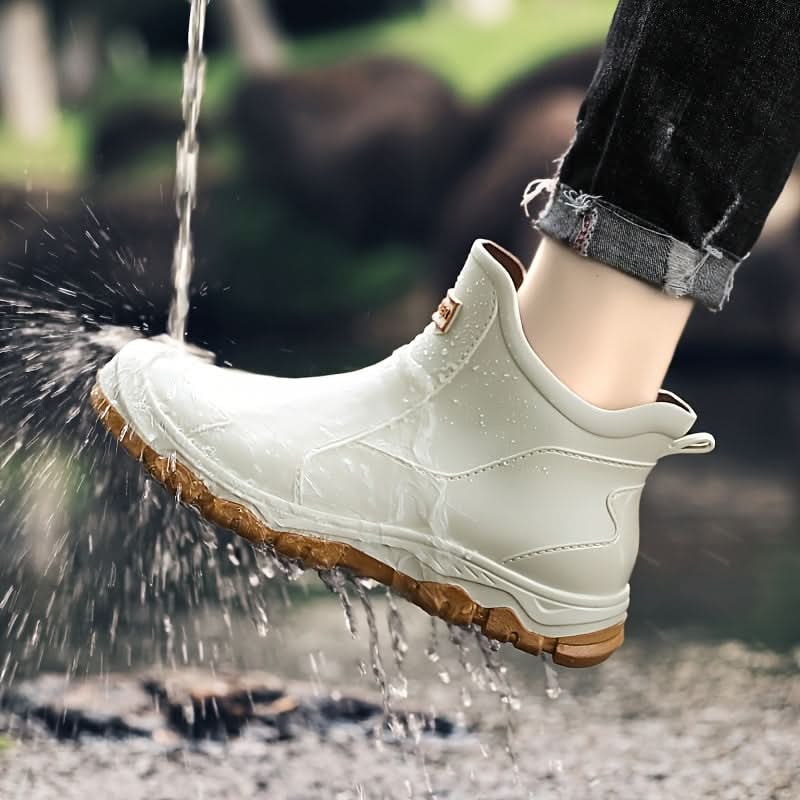 Bottines de pluie en caoutchouc à semelle crantée