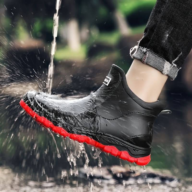 Bottines de pluie en caoutchouc à semelle crantée