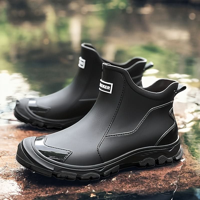 Bottines de pluie en caoutchouc à semelle crantée