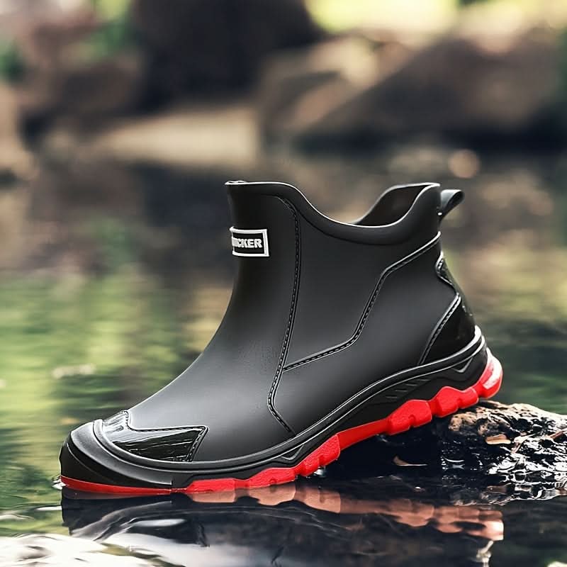 Bottines de pluie en caoutchouc à semelle crantée