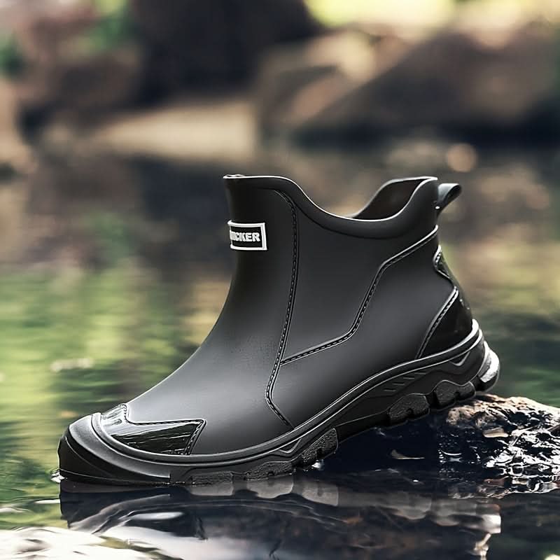 Bottines de pluie en caoutchouc à semelle crantée