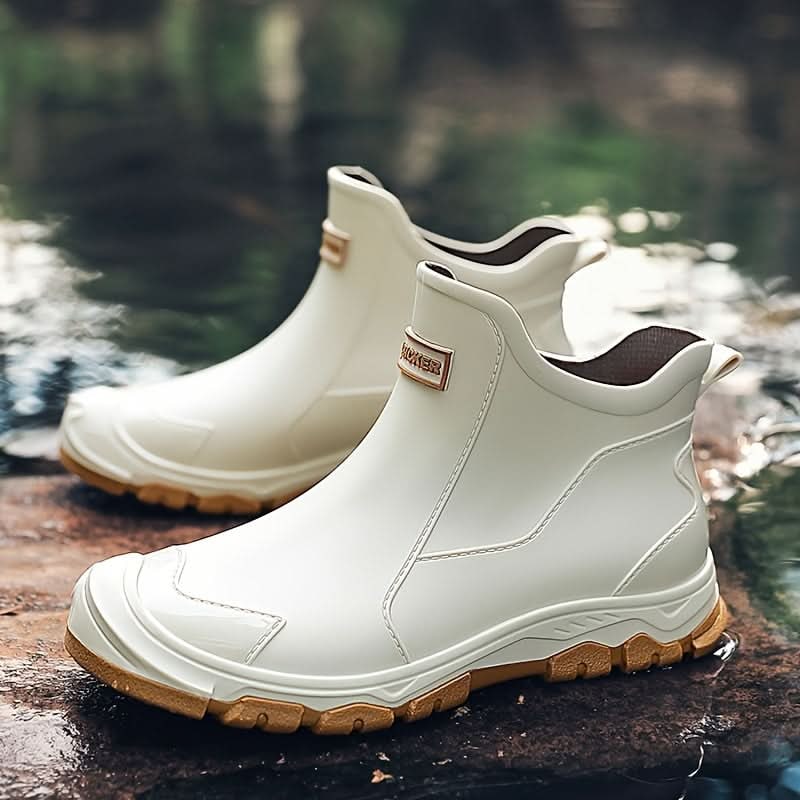 Bottines de pluie en caoutchouc à semelle crantée