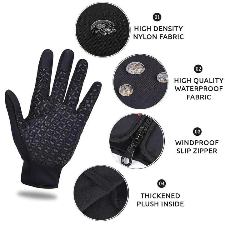 Gants d'hiver doublés polaire avec doigts tactiles