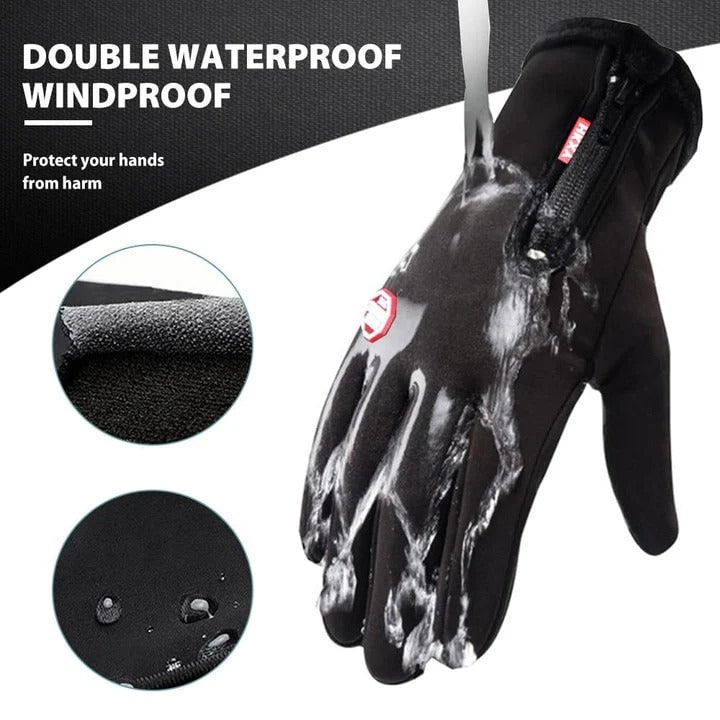 Gants d'hiver doublés polaire avec doigts tactiles