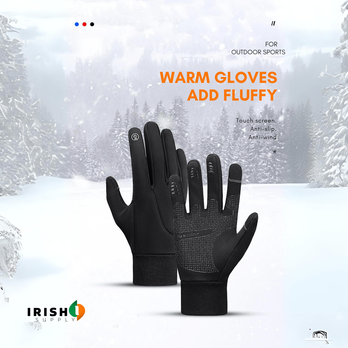 Gants de cyclisme thermiques avec doigts tactiles