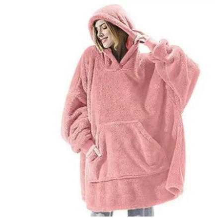 Couverture à enfiler ample en polaire avec capuche