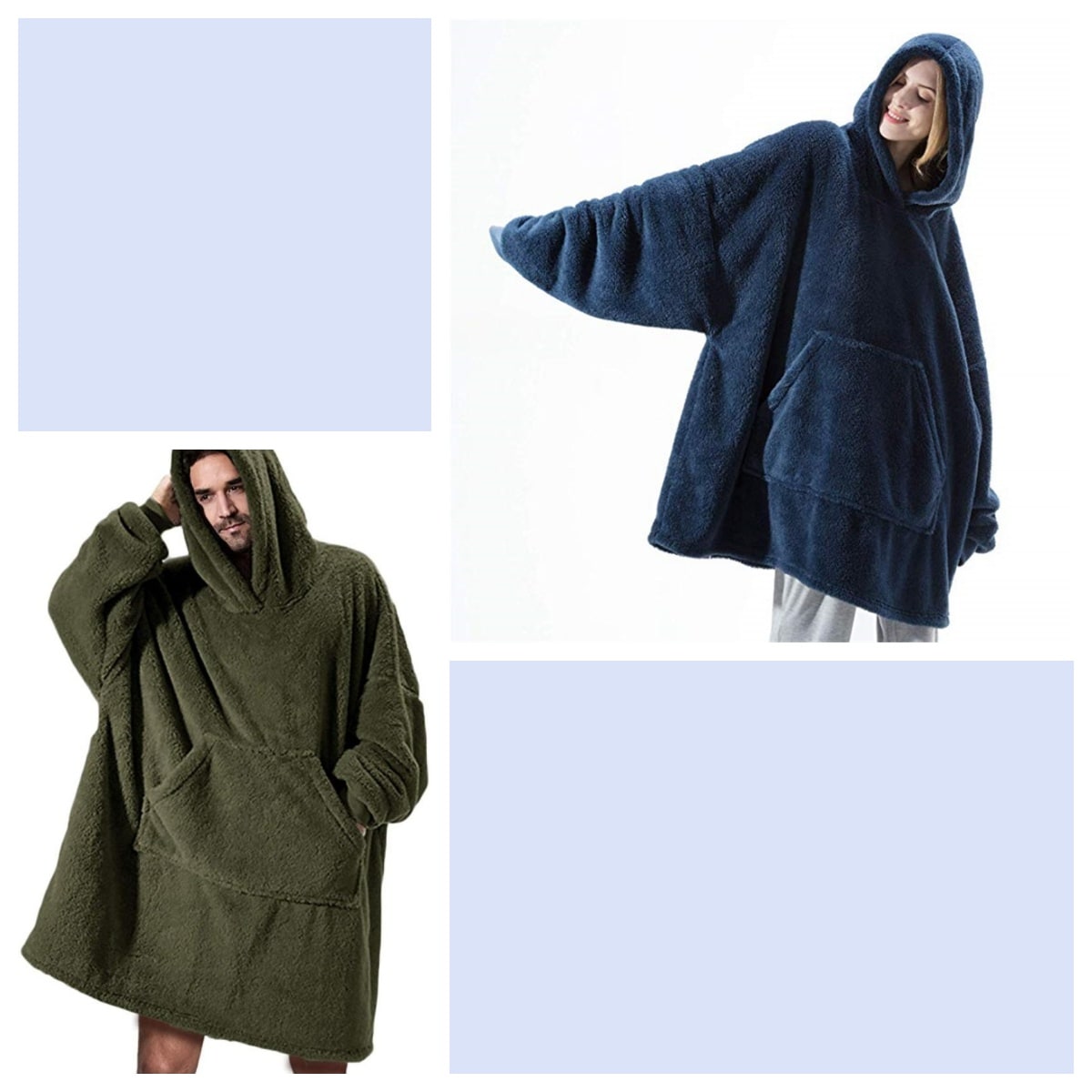 Couverture à enfiler ample en polaire avec capuche