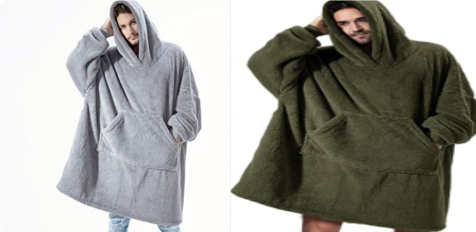 Couverture à capuche en polaire avec poche avant